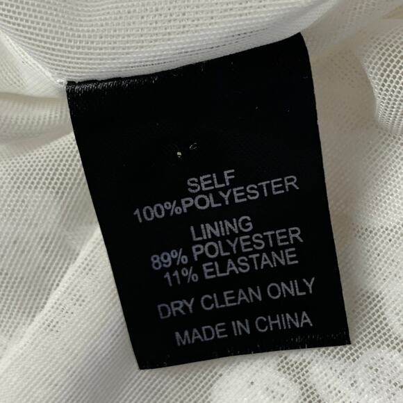 CYNTHIA ROWLEY Size M White Polyester Lace Peak Lapel Pantsuit - Picture 12 of 12